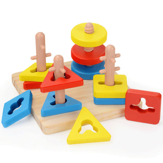 Truboo Kids Wooden Building Blocks Educational Toy Set Stacking Montessori Play