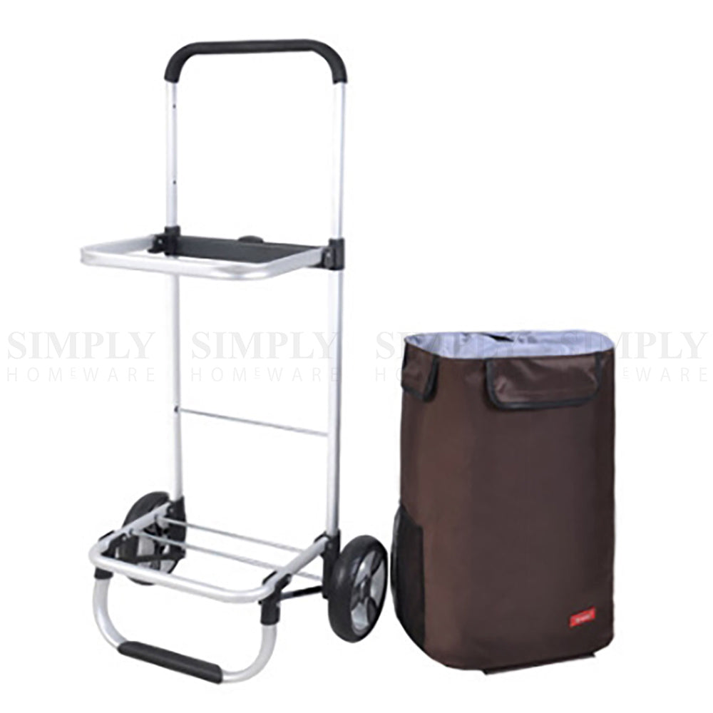 Shopping Cart Trolley Grocery Aluminium Foldable Luggage Wheels Basket Carts Bag - Simply Homeware