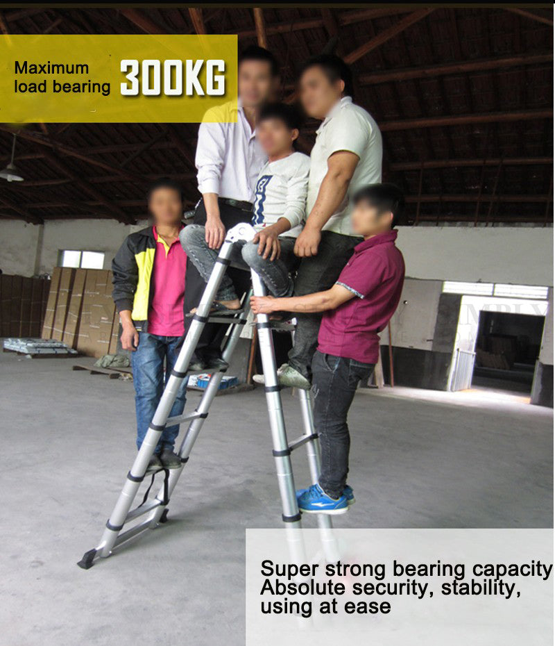 Telescopic Aluminium Ladder Multipurpose 3.8 5M Folding Step Extension Platform - Simply Homeware