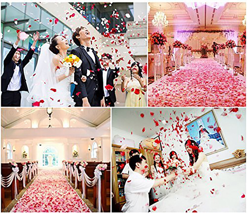 Wedding Flower Petals Artificial Rose Dried Fake Silk White Red Pink Blue Bridal - Simply Homeware