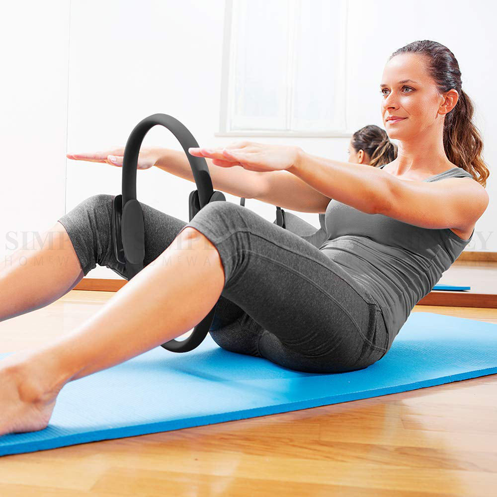 Pilates Ring Exercise Resistance Yoga Gym Rings Fitness Magic Circle Grip 37cm - Simply Homeware
