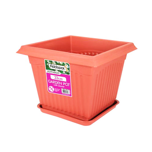 Flower Planter Pot Hanging Largs Garden Outdoor with Saucer Plastic Drainage