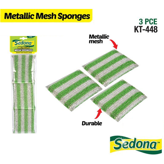 6x Stainless Steel Wool Scour Metallic Mesh Pads Multi Pack Sponge Value Bulk