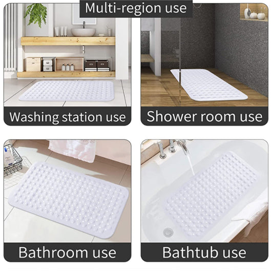 Lecluse Bath Tub Shower Mat Non-Slip Latex Free Bathtub Mat Suction Cups Machine