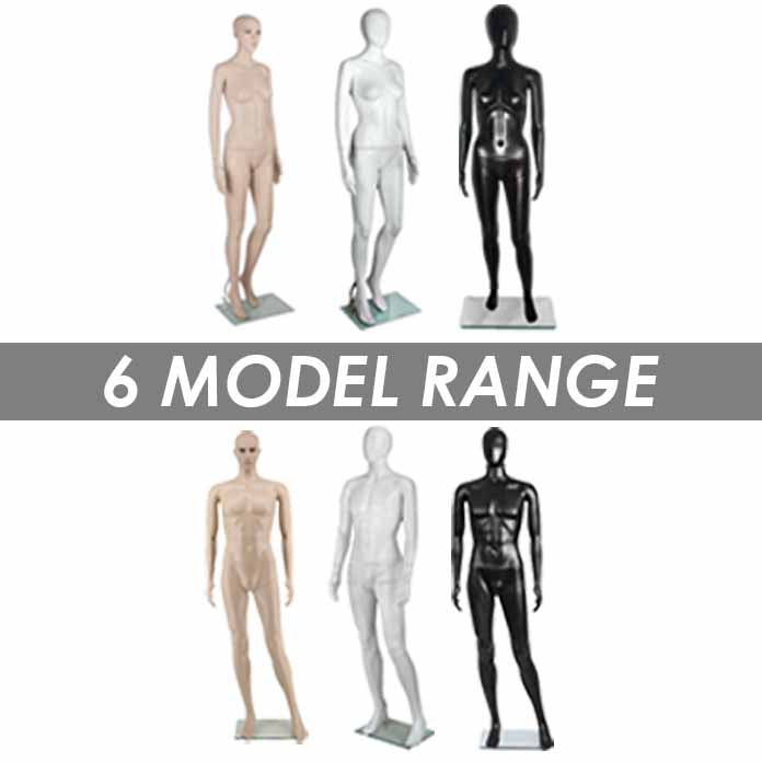 Full Body Mannequin Female Male Clothes Display Torso White Black Adjustable 185 - Simply Homeware