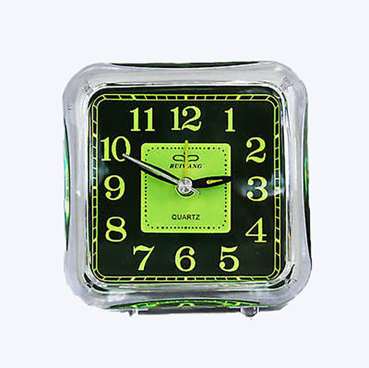 Clear Minimalist Analog Alarm Clock Analogue Battery Desktop Table Bedside Fluro
