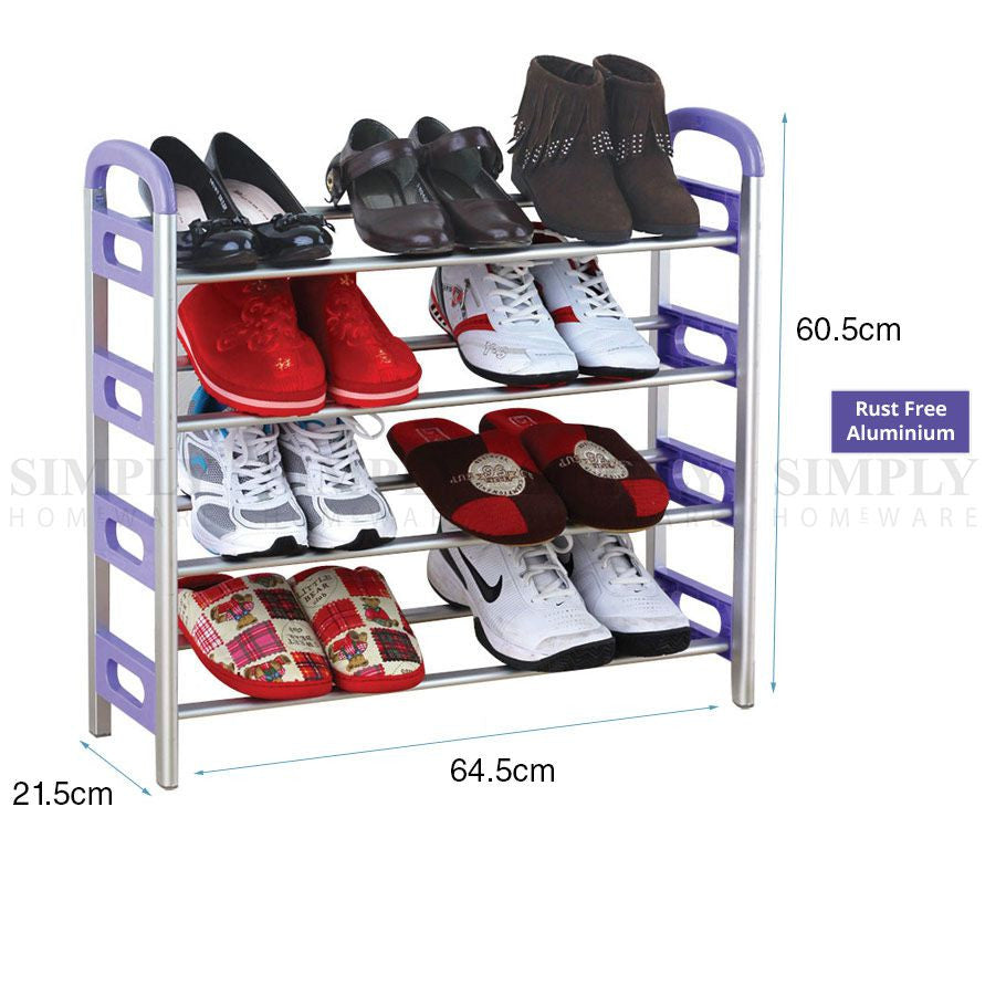 Shoe Rack Shelf Storage Stand Small Large 4 5 6 Tier Aluminium Organiser Metal - Simply Homeware