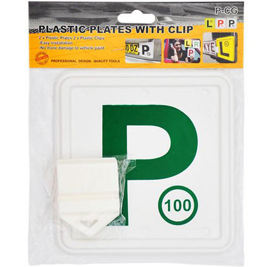 2x Green P Plate Clips Holder Set White Car Number License NSW L Red P1 P2 Free