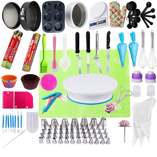 Lecluse Cake Decorating Tools Set Baking Turntable Rotating Stand 73/223Pcs