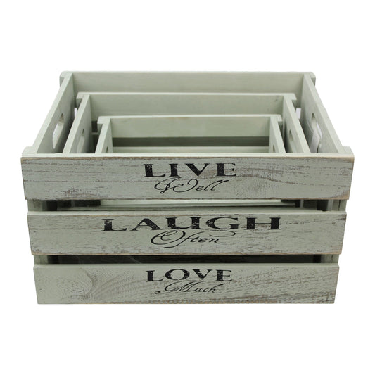 Wooden Storage Flower Boxes Crate Vintage Box Shabby Chic Chest Old Industrial