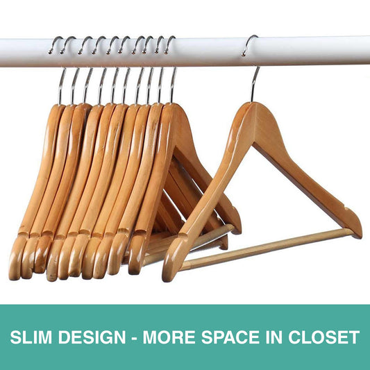Wooden Coat Hangers Wood Bulk Clothes Clothing Coathangers Garment Shirt Suit