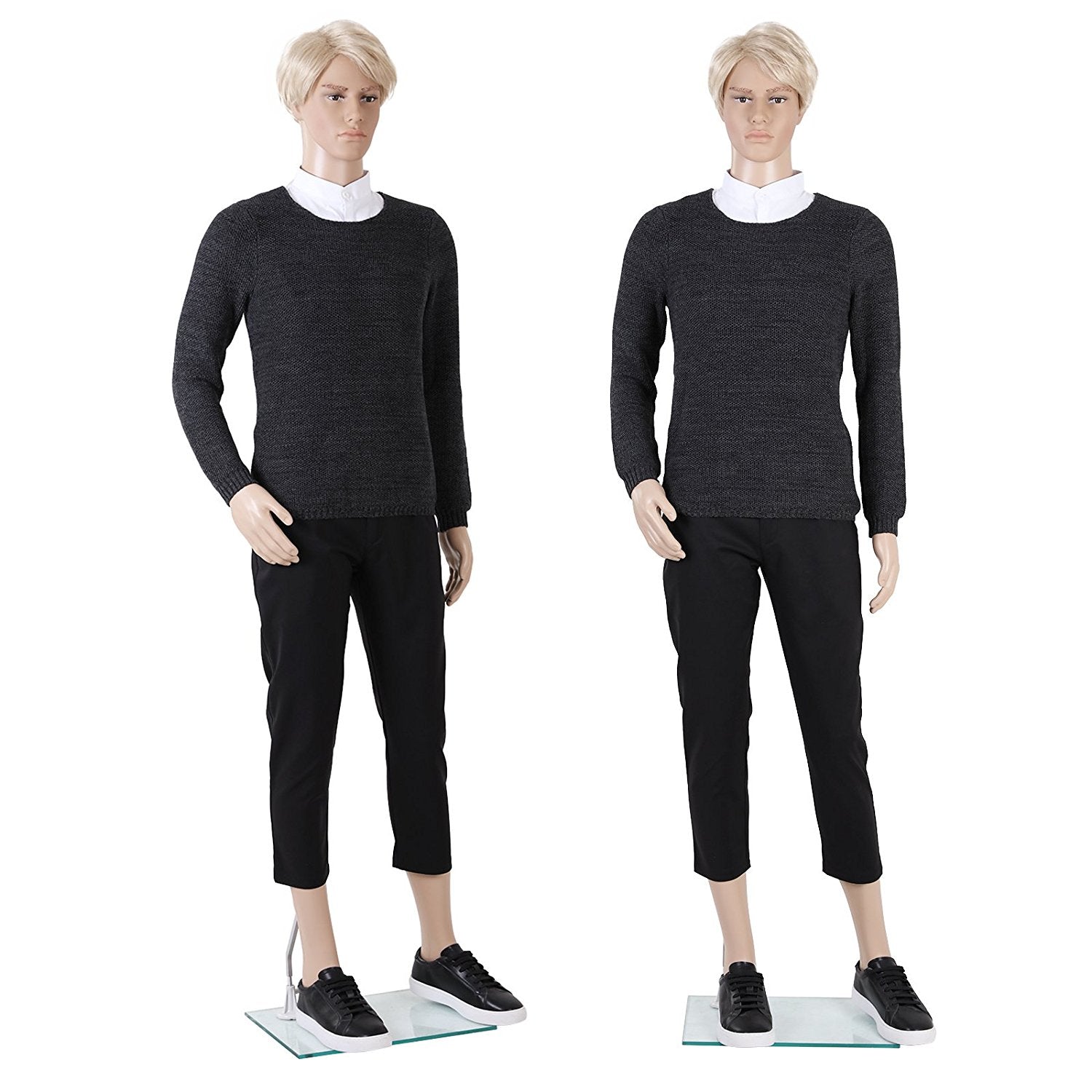 Full Body Mannequin Female Male Clothes Display Torso White Black Adjustable 185 - Simply Homeware