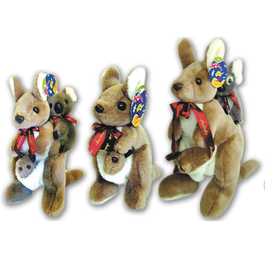 Kangaroo With Koala On Back Plush Stuffed Soft Toy Kids Gift Souvenir Australian