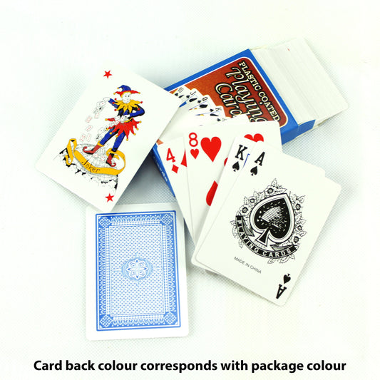 Playing Cards Decks Card Games Deck Blue & Red Box Deck of Plastic Coated Paper