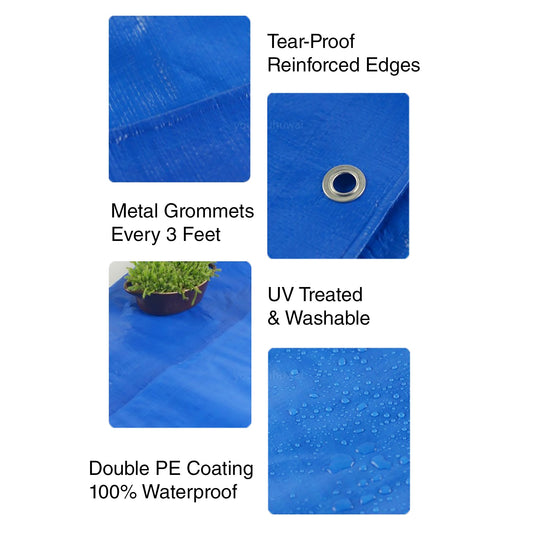 Heavy Duty Tarps Tarpaulin Camping Poly Cover Waterproof Caravan Truck Ute UV
