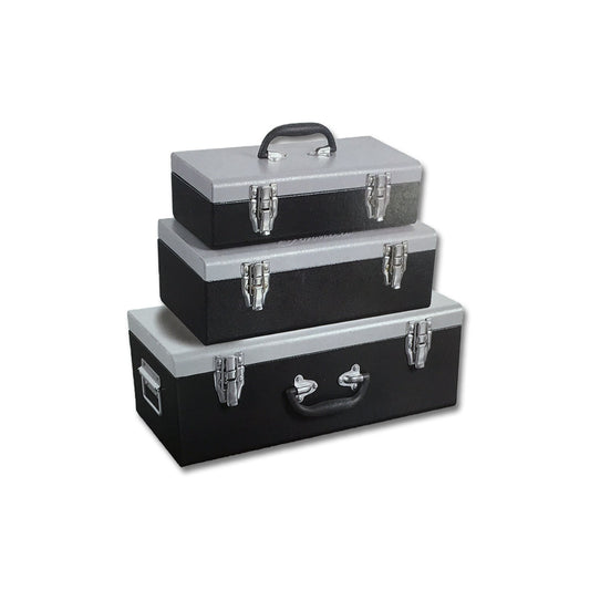 3 Piece Tool Box Set Steel Storage Toolbox Mechanic Chest Organiser Drawer Bin - Simply Homeware