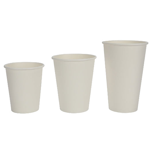 Disposable Paper Cups Coffee Takeaway 8 12 16oz Single Wall Drink Tea Water Bulk - Simply Homeware