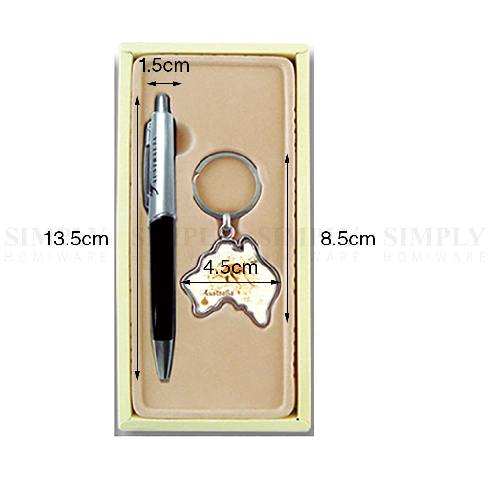 Australian Souvenirs Pen and Keychain Set Keyring Bulk Aussie Gift $100 Money - Simply Homeware