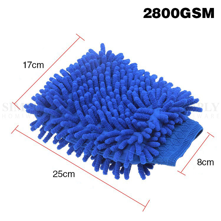 6x 2800GSM Microfibre Car Wash Mitt Drying Glove Cleaning Microfiber Super Absor - Simply Homeware