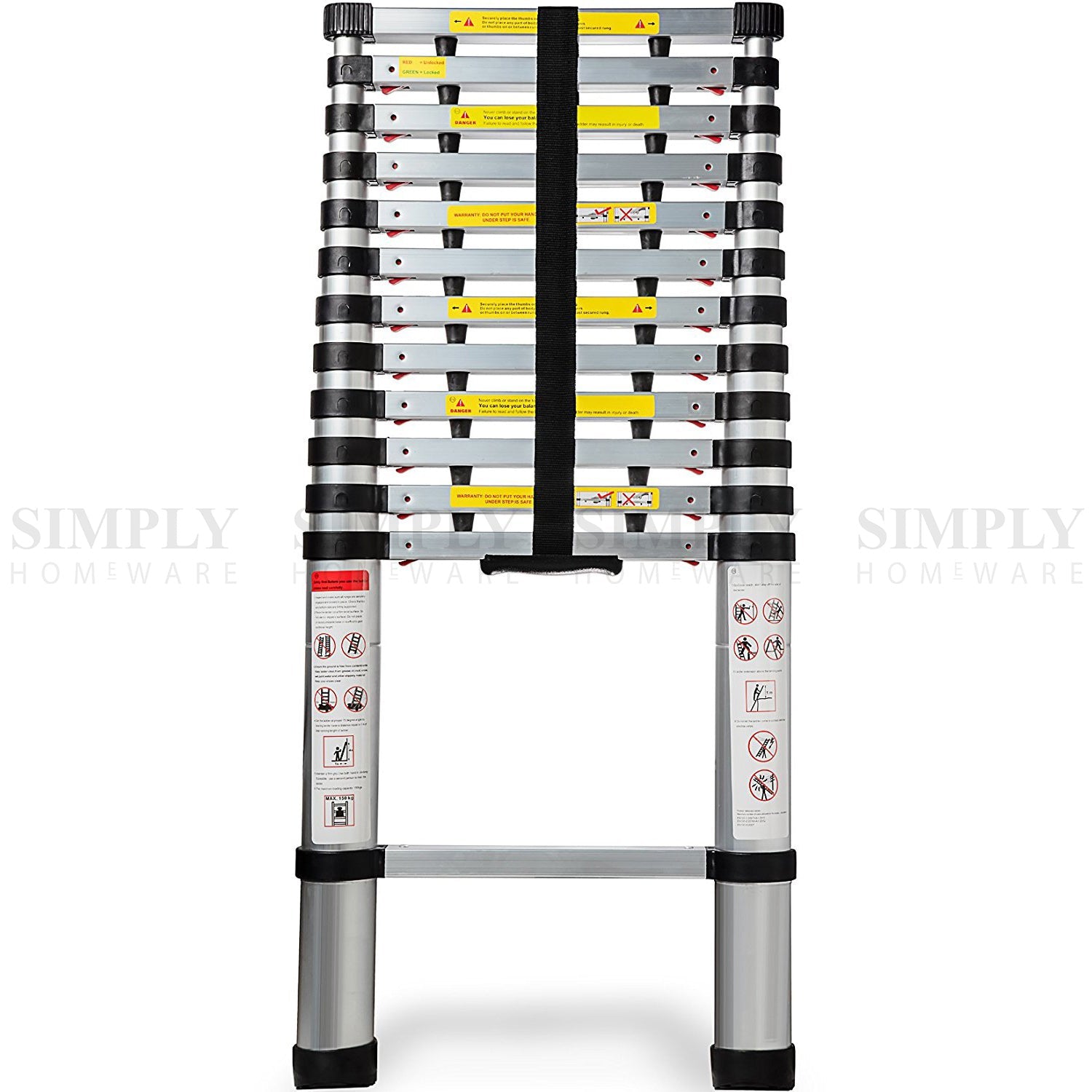 Telescopic Aluminium Ladder Multipurpose 3.8 5M Folding Step Extension Platform - Simply Homeware