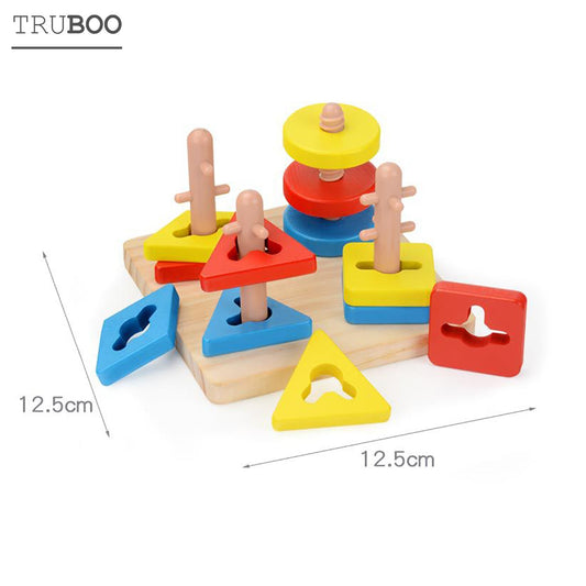 Truboo Kids Wooden Building Blocks Educational Toy Set Stacking Montessori Play
