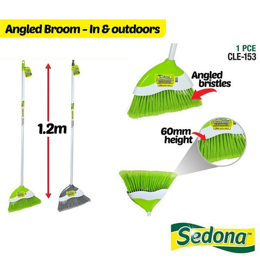 Brush Broom Indoor Outdoor Long Handle Kitchen Bathroom 125cm Angle 75mm Bristle