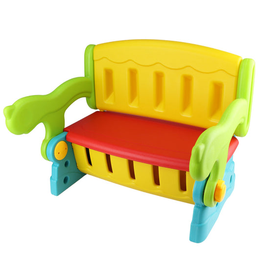 Kids Bench Table 2 In 1 Seat Chair Storage Outdoor Indoor Play Plastic Lounge