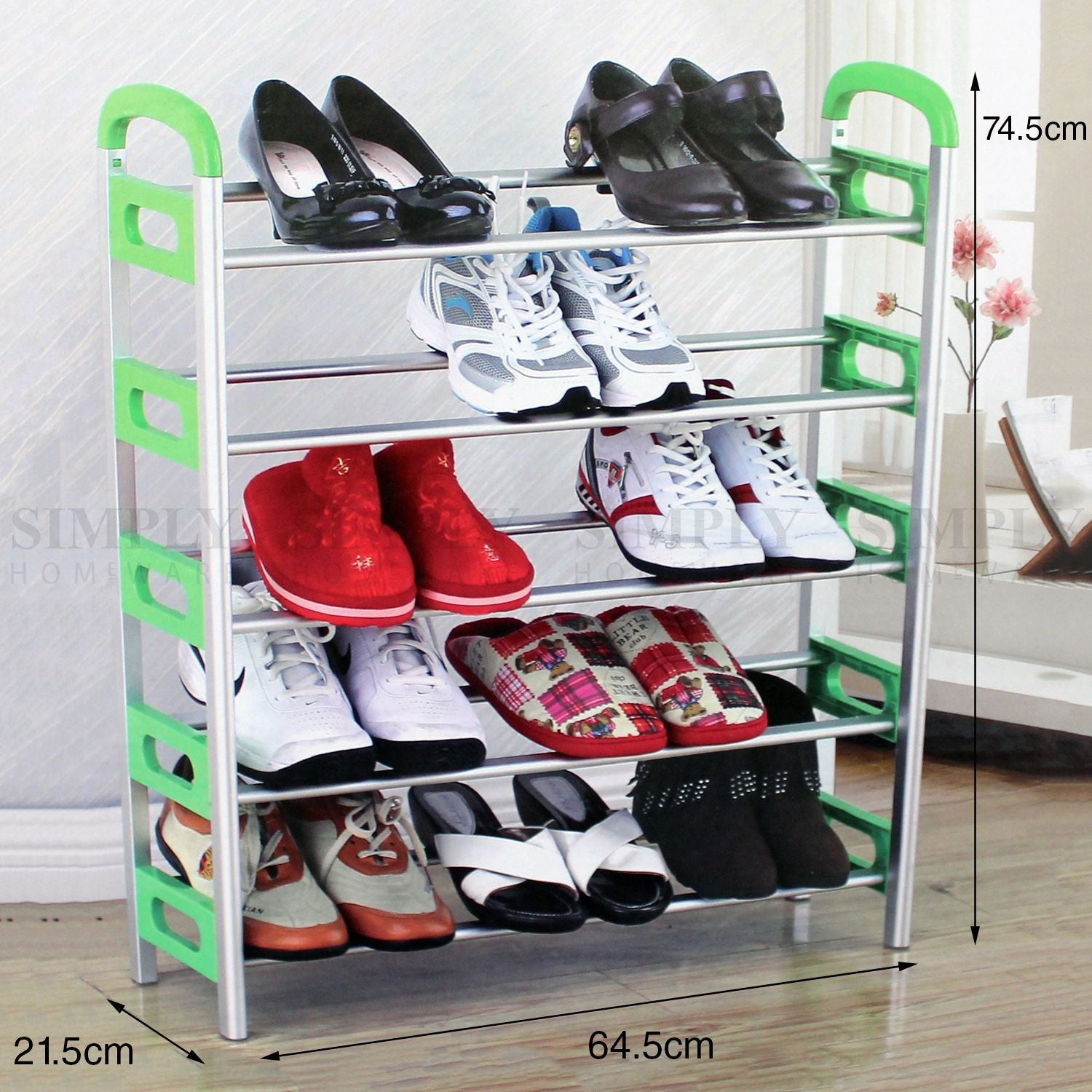 Shoe Rack Shelf Storage Stand Small Large 4 5 6 Tier Aluminium Organiser Metal - Simply Homeware