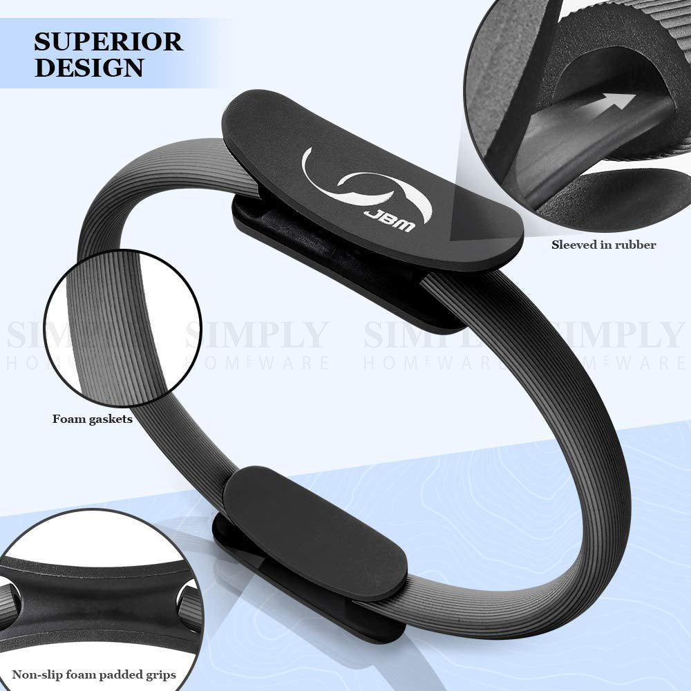 Pilates Ring Exercise Resistance Yoga Gym Rings Fitness Magic Circle Grip 37cm - Simply Homeware