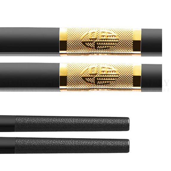 Alloy Chopsticks Fibreglass Set Bulk Black Premium Asian Japanese Gold Silver - Simply Homeware