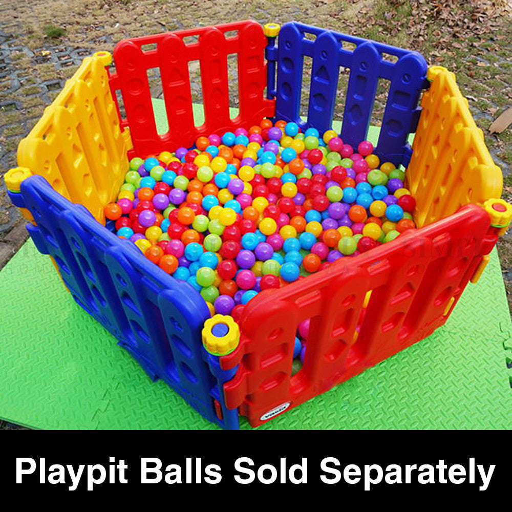 Baby Playpen Toddler Child Kids Play Pen Plastic Pit Fence Outdoor Fun 6 Panels - Simply Homeware