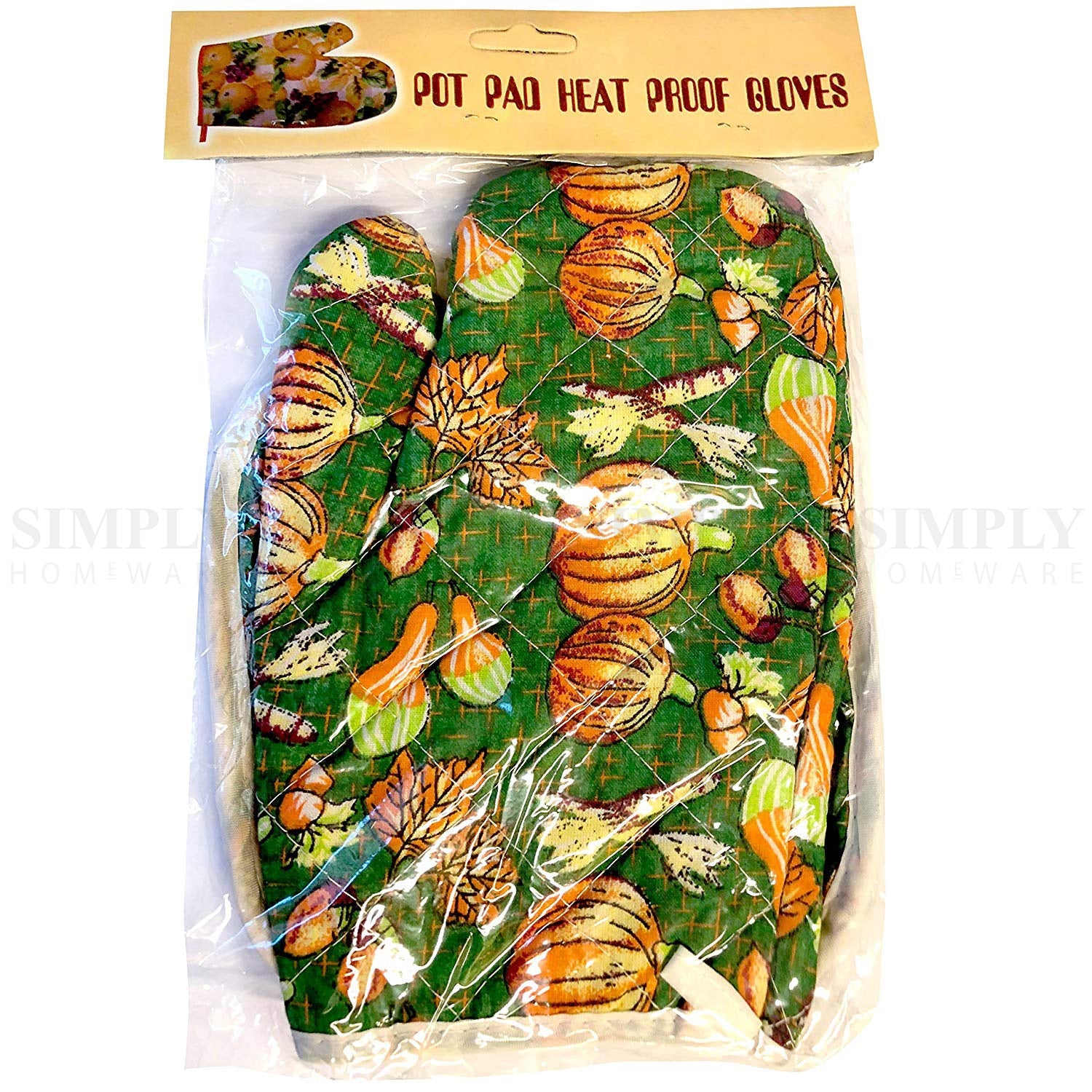 Oven Mitts Gloves Pot Holder Set Heat Proof Resistant BBQ Cooking Double Cotton - Simply Homeware