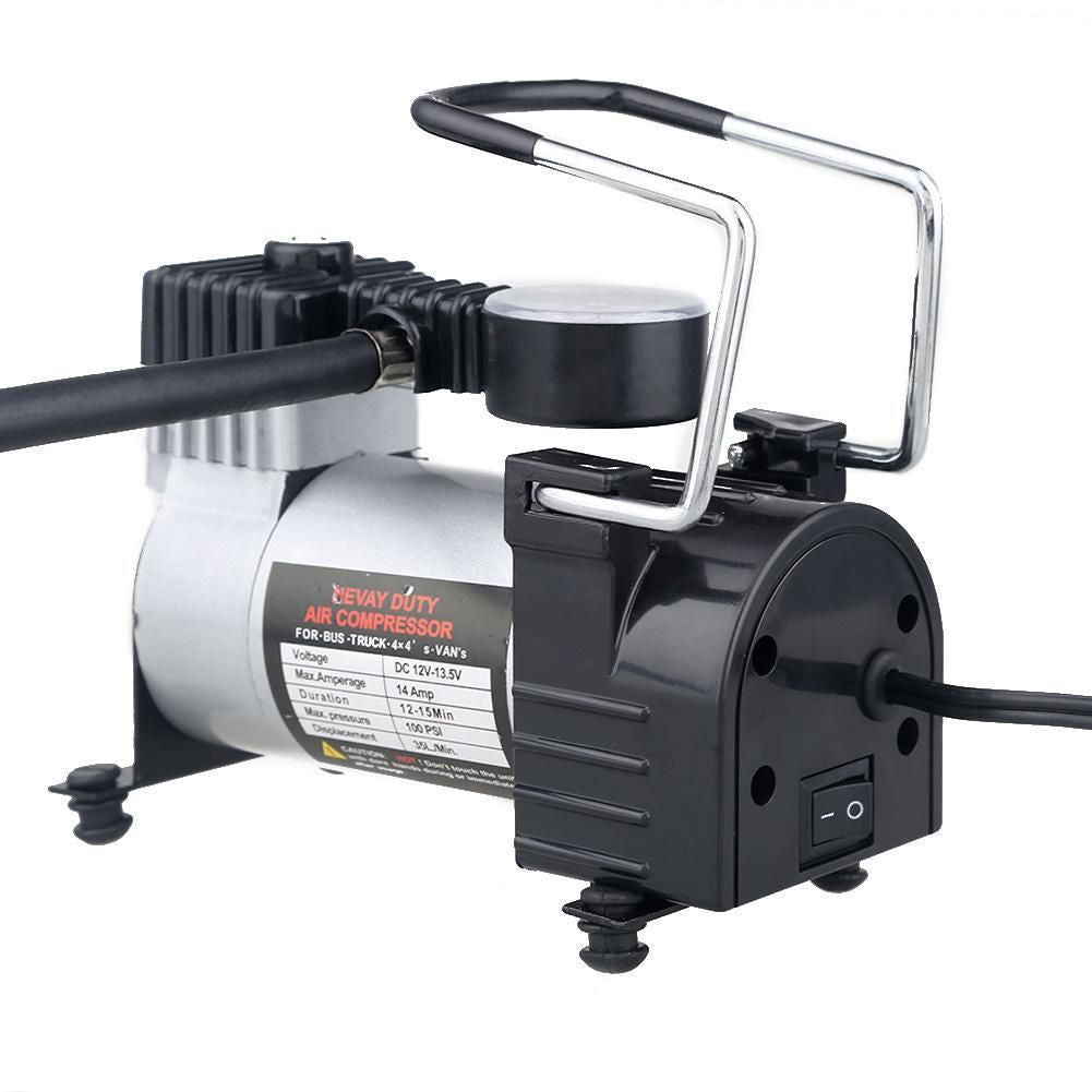 Car Air Compressor 12V Tyre Inflator Volt Pump 4WD 4x4 Pressure Gauge Deflator