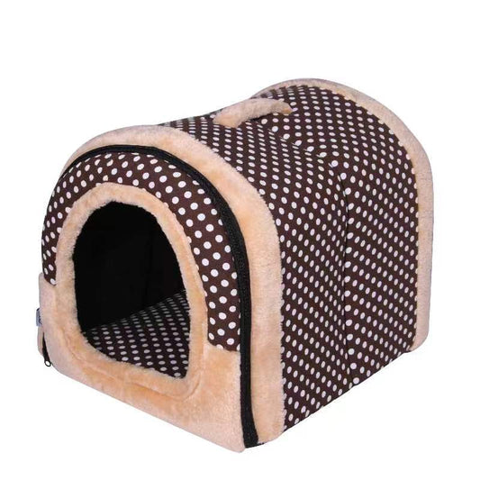 Pet Dog House Kennel Soft Igloo Warm Bed Cave Cat Puppy Beds Doghouse Folding