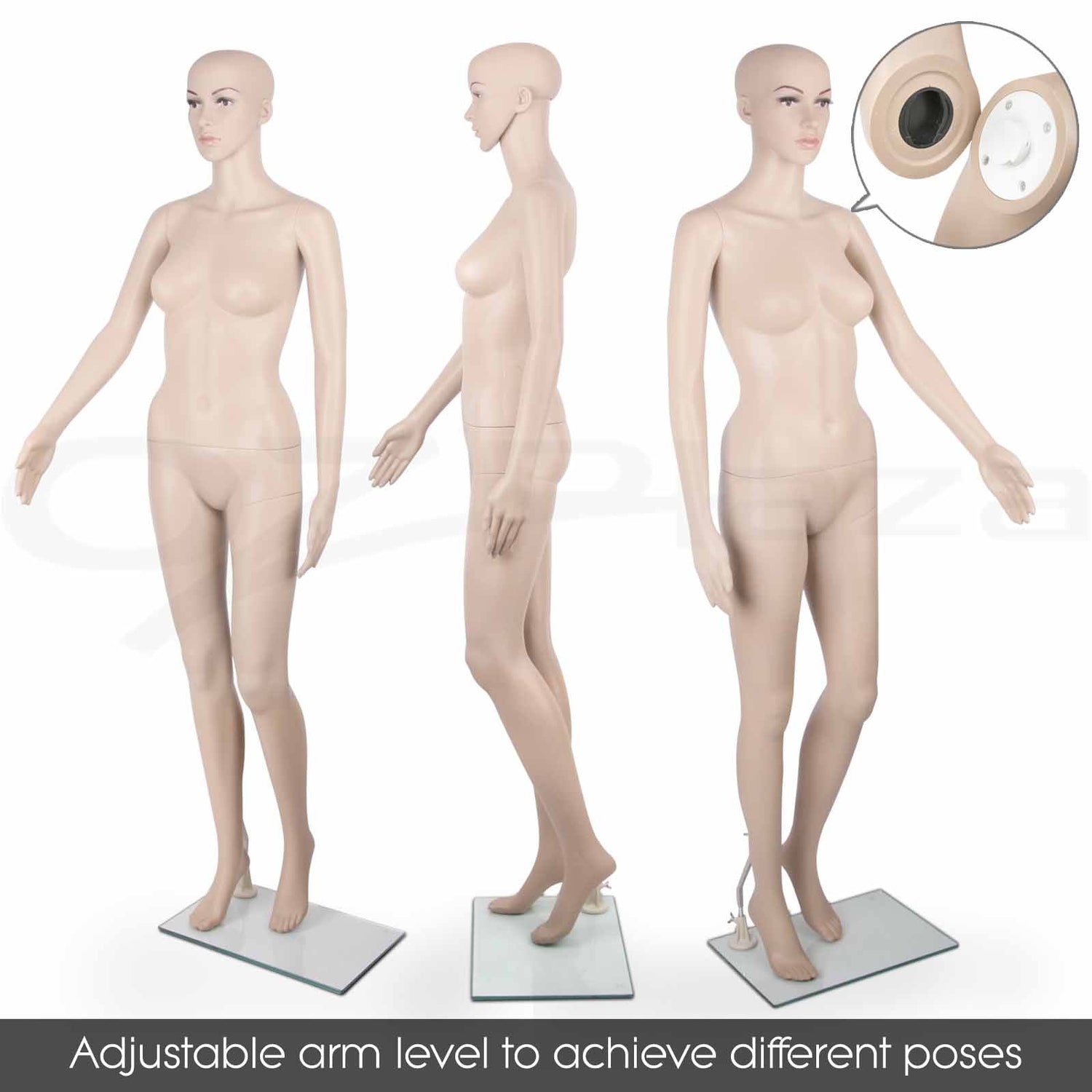 Full Body Mannequin Female Male Clothes Display Torso White Black Adjustable 185 - Simply Homeware