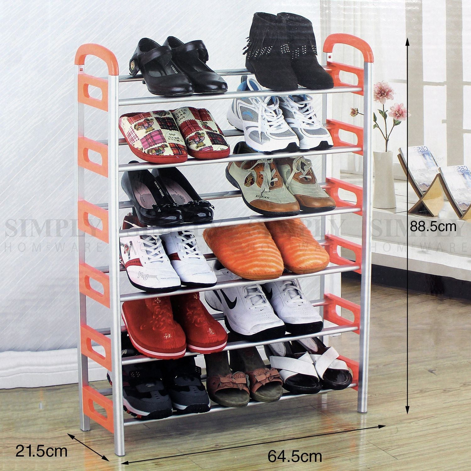 Shoe Rack Shelf Storage Stand Small Large 4 5 6 Tier Aluminium Organiser Metal - Simply Homeware