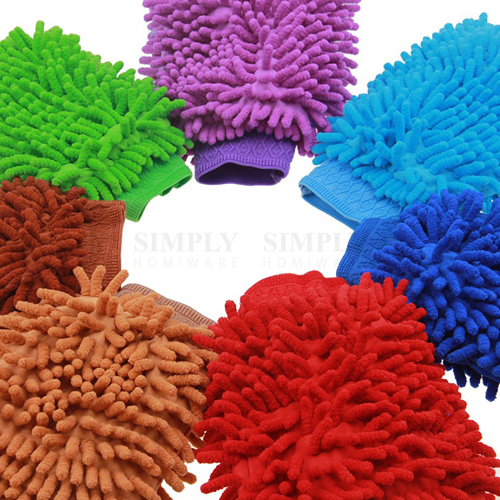 6x 2800GSM Microfibre Car Wash Mitt Drying Glove Cleaning Microfiber Super Absor - Simply Homeware