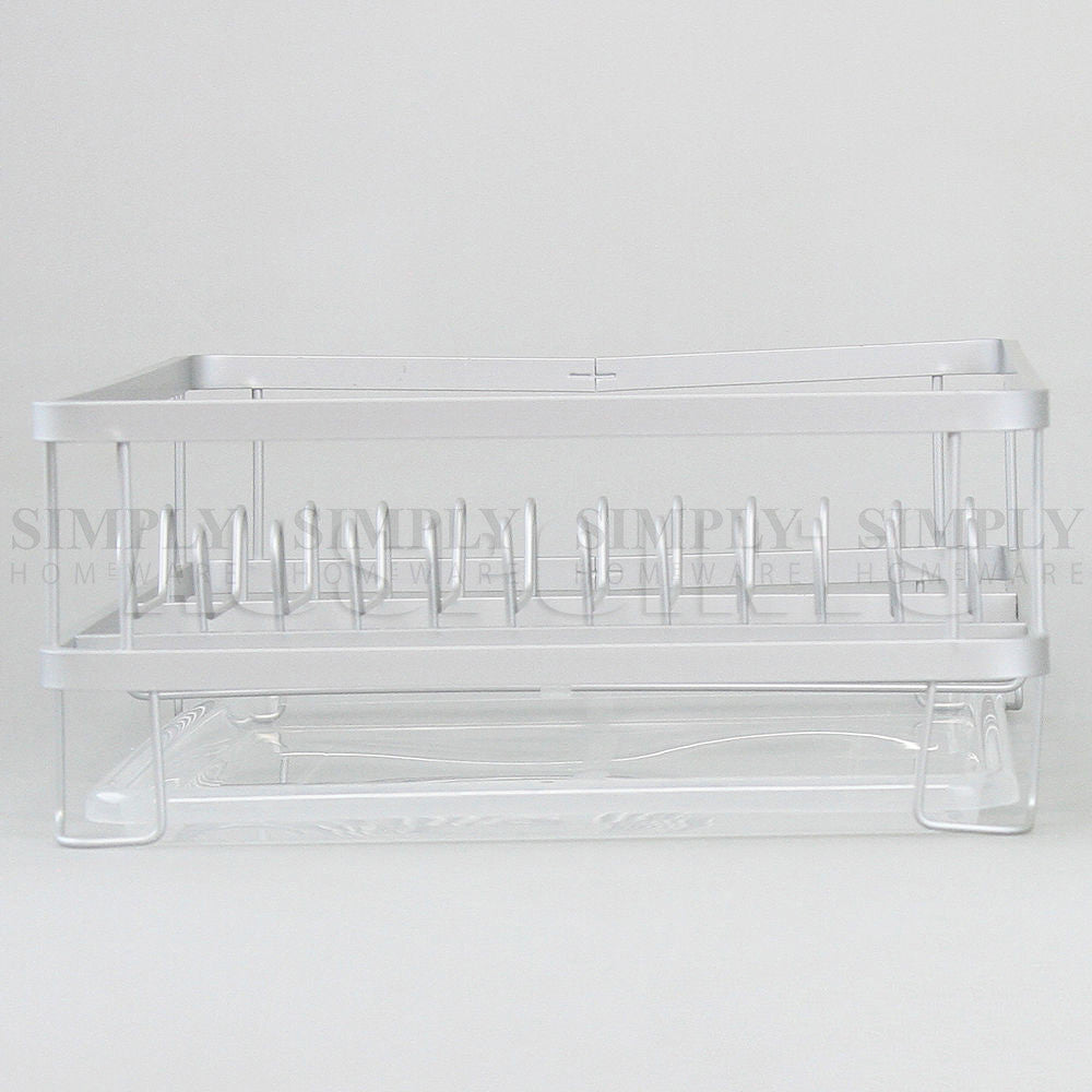 Aluminium Dish Rack Drainer 1/2 Tier Kitchen Plate Drying Cutlery Holder Tray - Simply Homeware