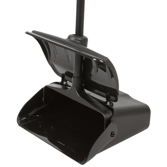 Dustpan and Brush Broom Set Dust Pan Long Black Sweep Lobby Garden Lid Cover 95