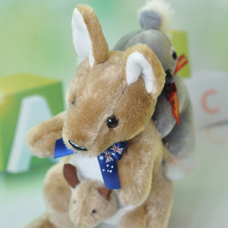 Kangaroo With Koala On Back Plush Stuffed Soft Toy Kids Gift Souvenir Australian