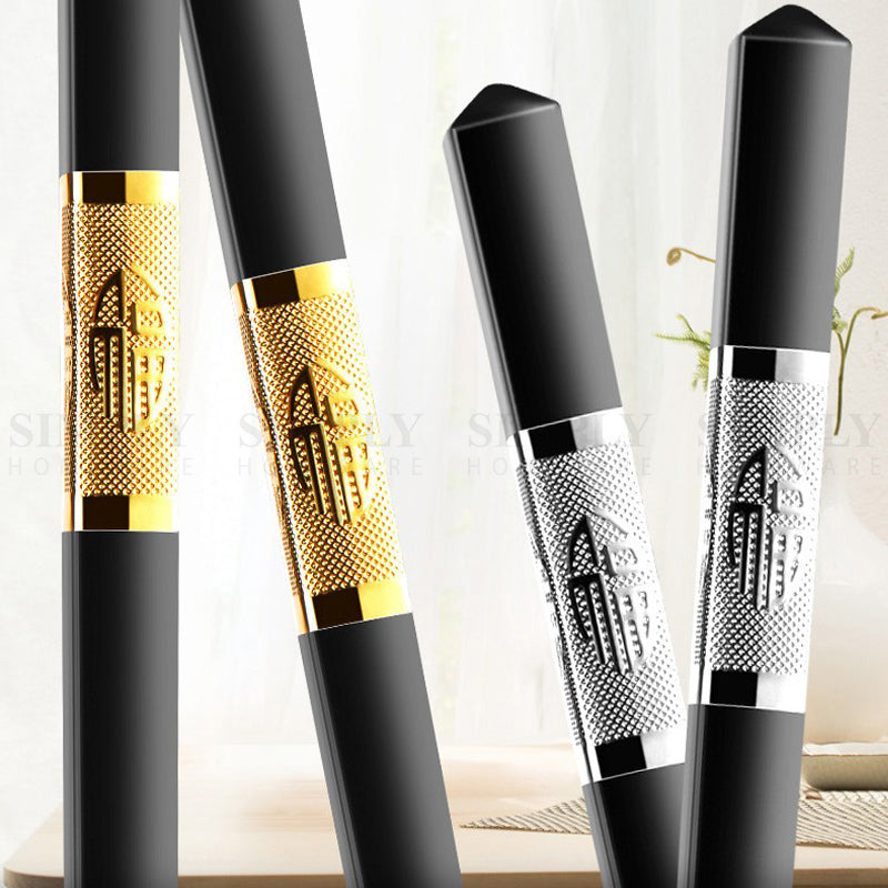 Alloy Chopsticks Fibreglass Set Bulk Black Premium Asian Japanese Gold Silver - Simply Homeware