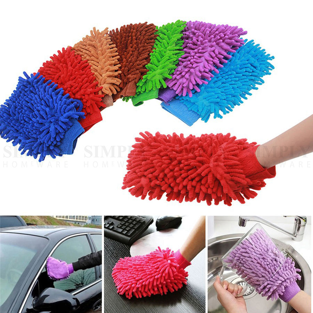 2800GSM Microfibre Car Wash Mitt Drying Glove Cleaning Microfiber Super Absorb - Simply Homeware