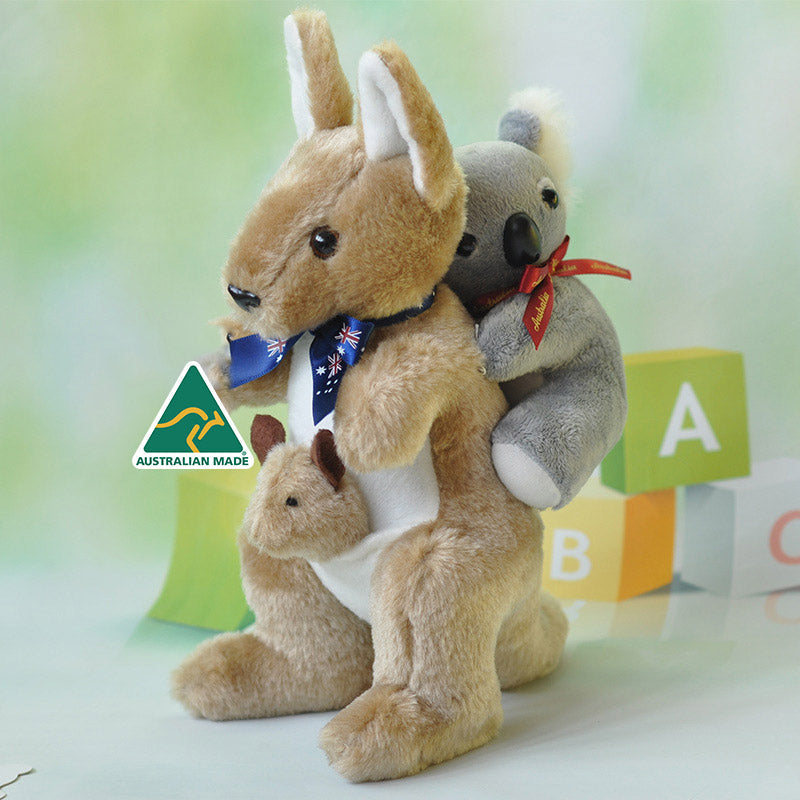Kangaroo With Koala On Back Plush Stuffed Soft Toy Kids Gift Souvenir Australian