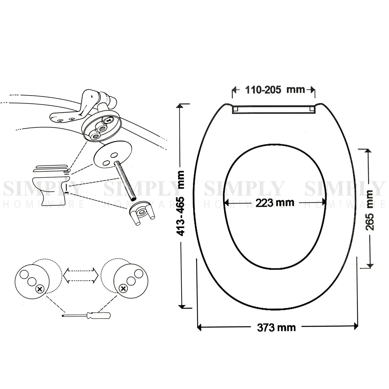 Toilet Seat and Cover Lid Designer Hard Bathroom Covers WC Bath Seat Lids - Simply Homeware