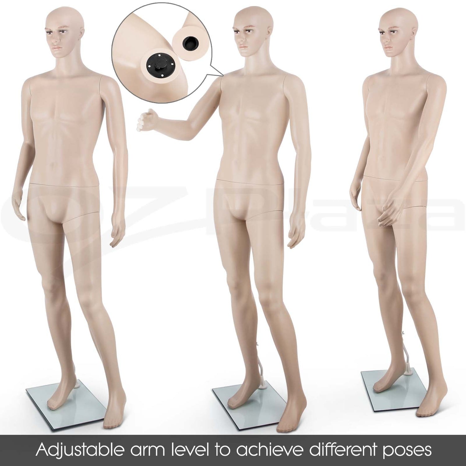Full Body Mannequin Female Male Clothes Display Torso White Black Adjustable 185 - Simply Homeware