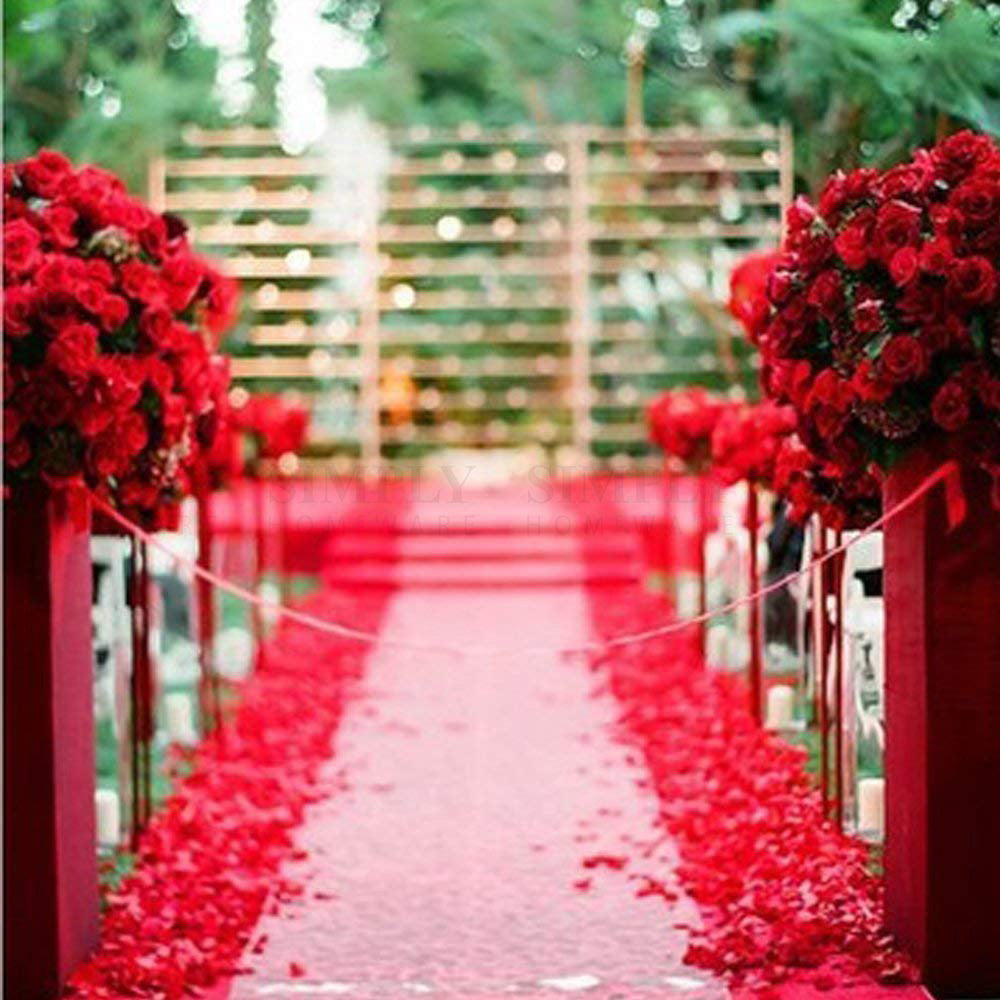 Wedding Flower Petals Artificial Rose Dried Fake Silk White Red Pink Blue Bridal - Simply Homeware