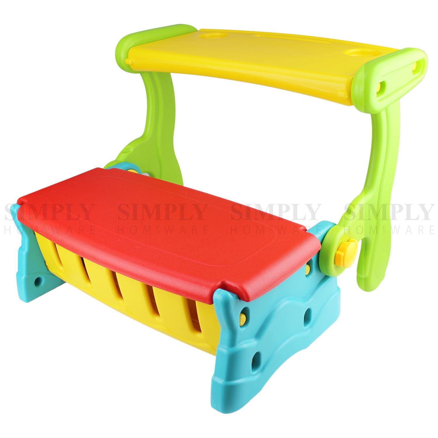 Kids Bench Table 2 In 1 Seat Chair Storage Outdoor Indoor Play Plastic Lounge - Simply Homeware