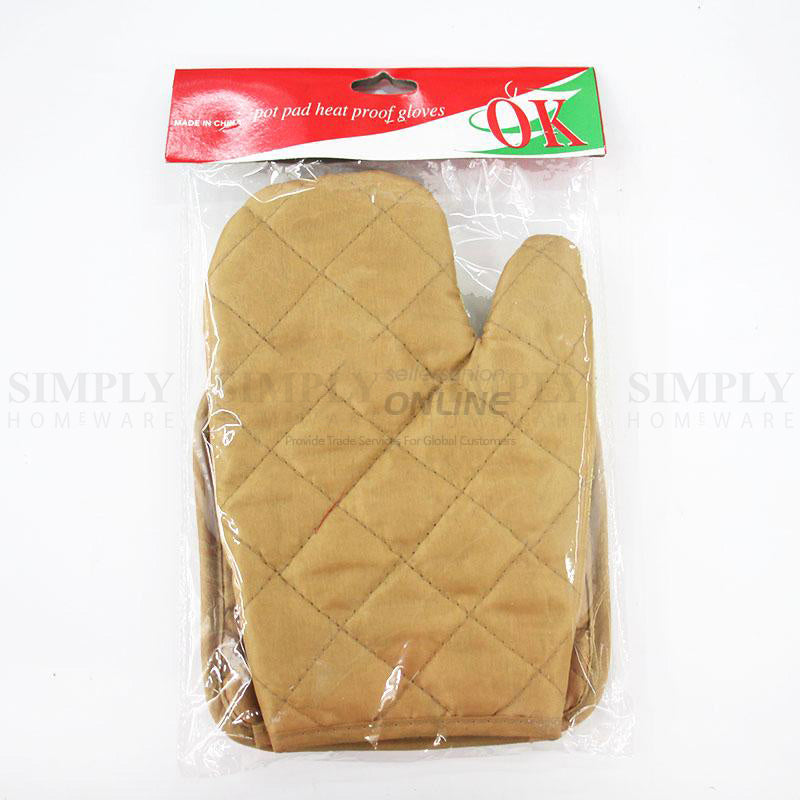 Oven Mitts Gloves Pot Holder Set Heat Proof Resistant BBQ Cooking Double Cotton - Simply Homeware