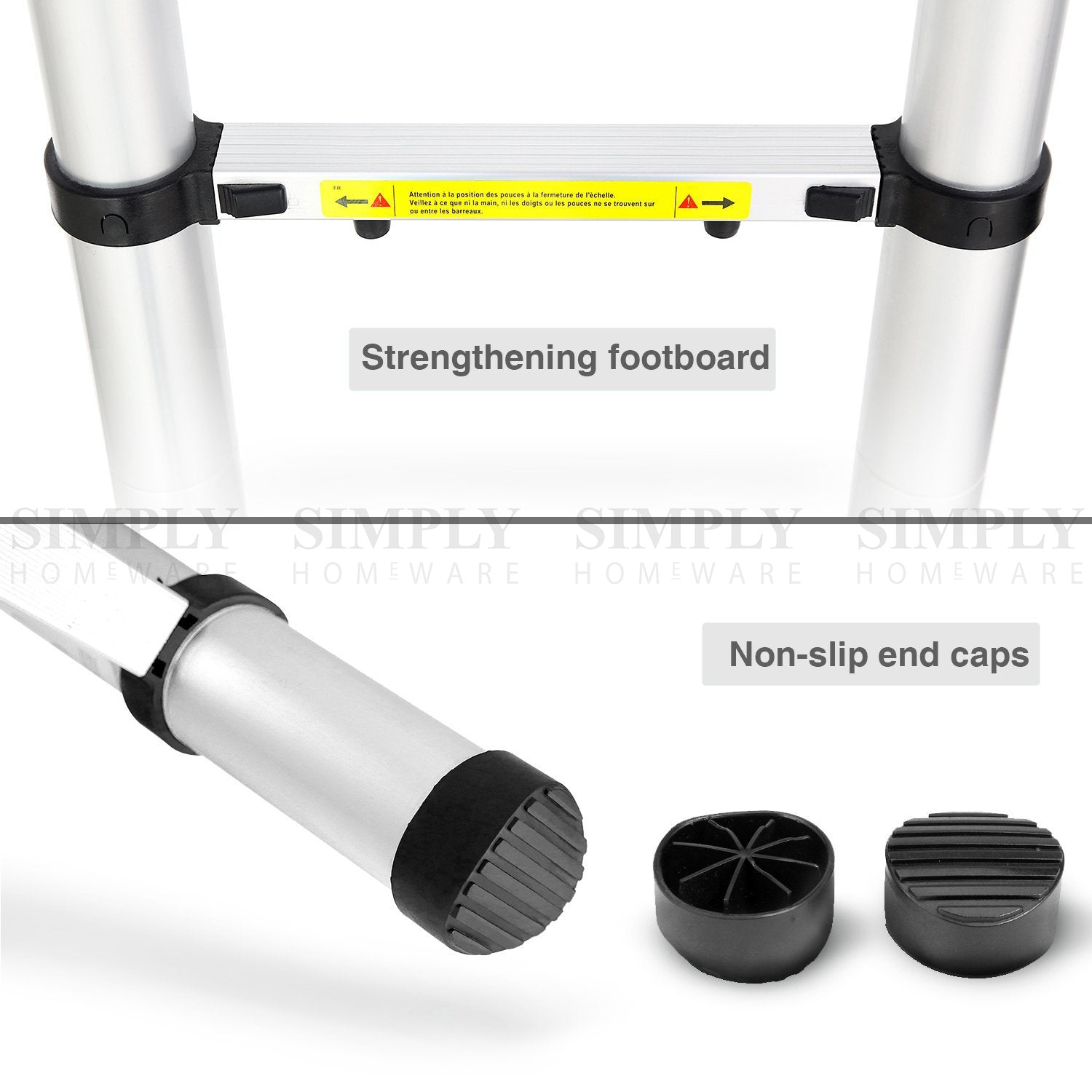 Telescopic Aluminium Ladder Multipurpose 3.8 5M Folding Step Extension Platform - Simply Homeware