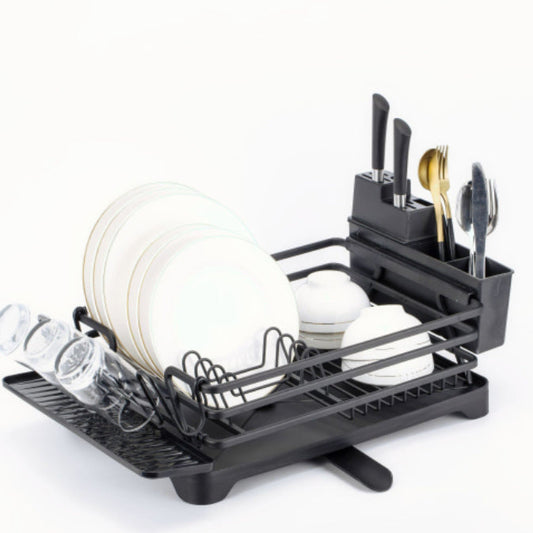Lecluse Aluminum Dish Drying Rack Rustproof Sink Dish Rack And Drainboard Set Di